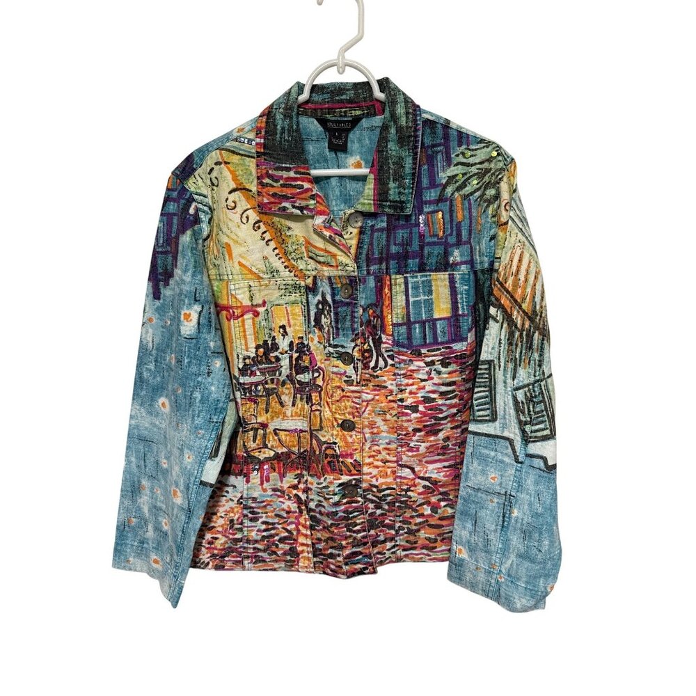 Multiples Cotton Jacket With Multi Color And Sequ… - image 1